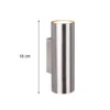 Dimmbare LED Up & Down Innenwandleuchte aus Silber mattem Metall, Höhe 18cm