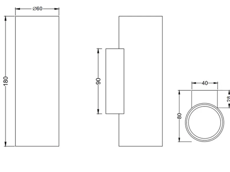 Dimmbare LED Up & Down Innenwandleuchte aus Silber mattem Metall, Höhe 18cm