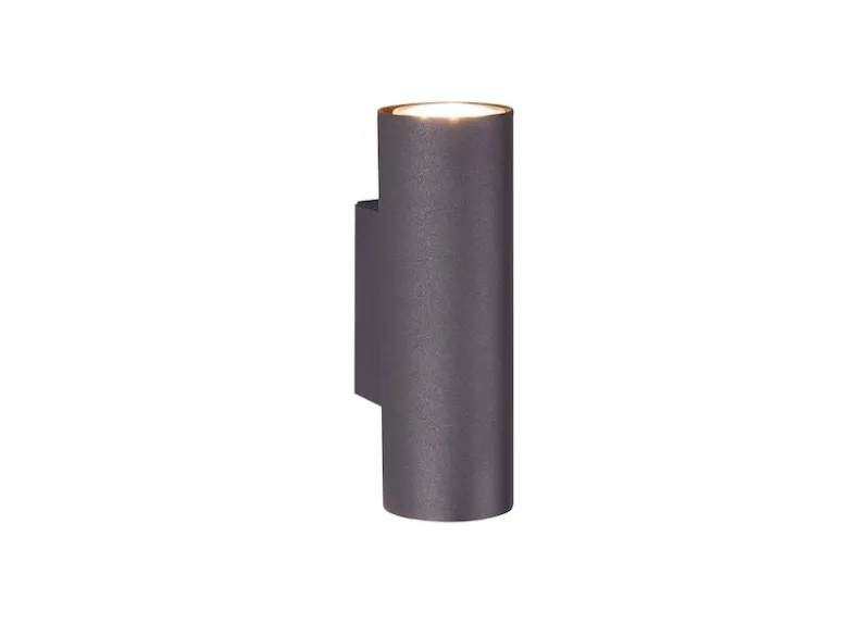 Dimmbare LED Up & Down Innenwandleuchte aus schwarz mattem Metall, Höhe 18cm