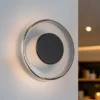 Dimmbare LED Wandleuchte CELESTE Glasschirm Chrom, Ø 22cm