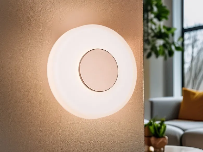 Dimmbare LED Wandleuchte CELESTE mit Glasschirm Weiß, Ø 22cm