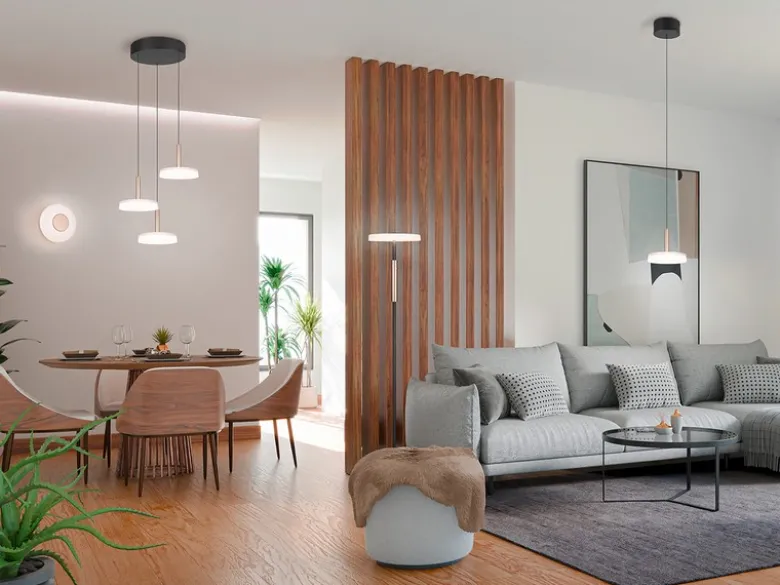 Dimmbare LED Wandleuchte CELESTE mit Glasschirm Weiß, Ø 22cm