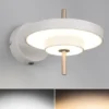 Dimmbare LED Wandleuchte KEATON im modernen Design, Hellgrau Höhe 18,5cm