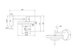 Dimmbare LED Wandleuchte KEATON im modernen Design, Hellgrau Höhe 18,5cm