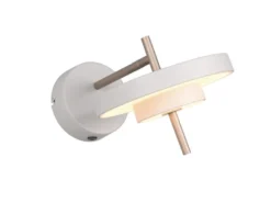 Dimmbare LED Wandleuchte KEATON im modernen Design, Hellgrau Höhe 18,5cm