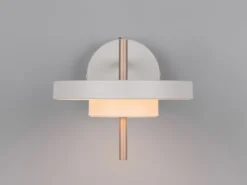 Dimmbare LED Wandleuchte KEATON im modernen Design, Hellgrau Höhe 18,5cm