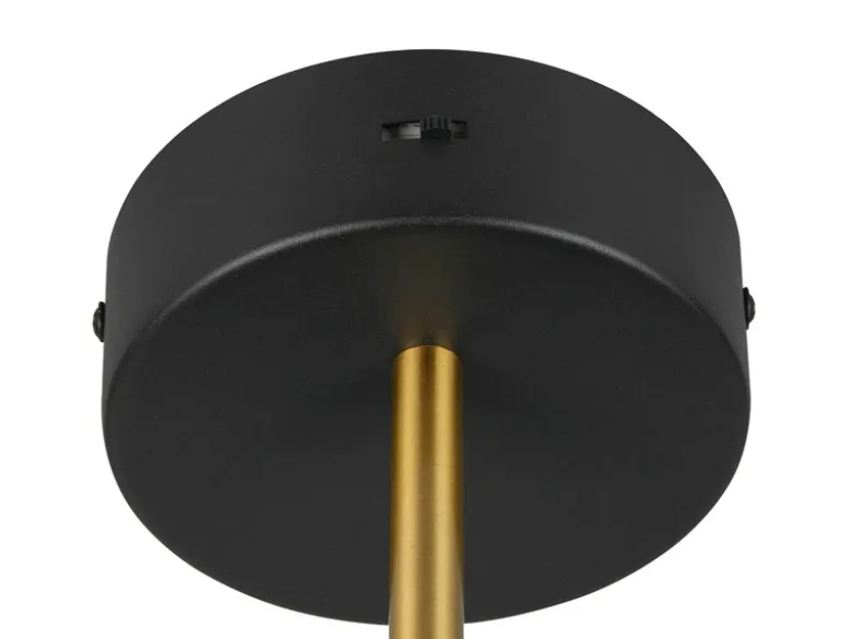 Dimmbare LED Wandleuchte KEATON im modernen Design, Schwarz Gold, Höhe 18,5cm