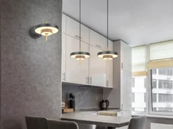 Dimmbare LED Wandleuchte KEATON im modernen Design, Schwarz Gold, Höhe 18,5cm