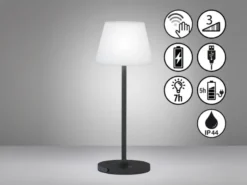 Dimmbare Outdoor Akku Tischlampe FLUS ohne Stromkabel - Höhe 38cm