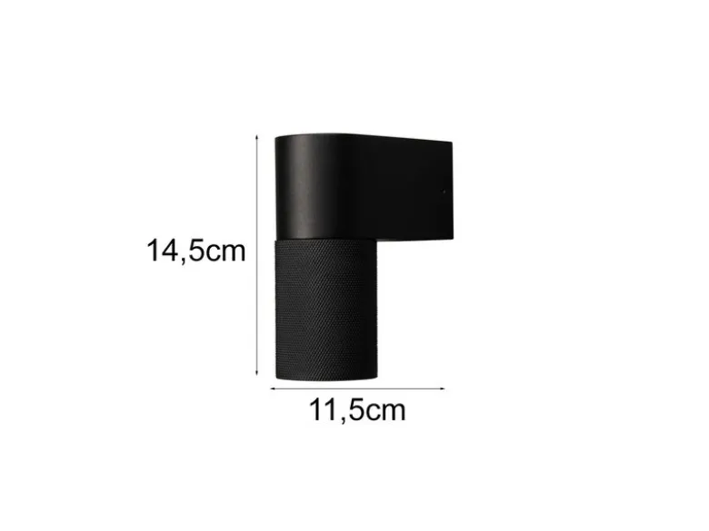 Downlight Außenwandleuchte TEMI Aluminium Schwarz, Höhe 14,5cm
