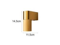 Downlight Außenwandleuchte TEMI Aluminium Gold, Höhe 14,5cm