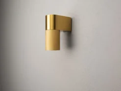 Downlight Außenwandleuchte TEMI Aluminium Gold, Höhe 14,5cm