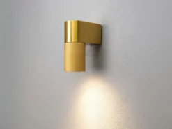 Downlight Außenwandleuchte TEMI Aluminium Gold, Höhe 14,5cm