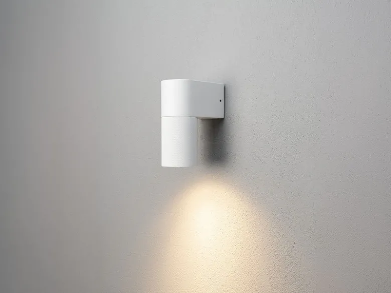 Downlight LED Außenwandleuchte Aluminium Weiß, Höhe 14,5cm