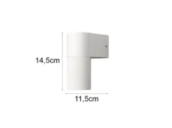 Downlight LED Außenwandleuchte Aluminium Weiß, Höhe 14,5cm