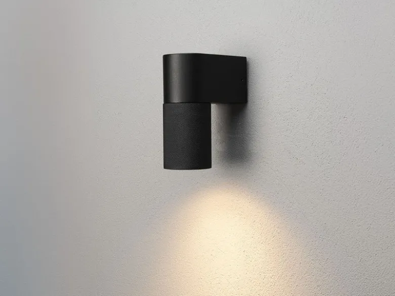 Downlight LED Außenwandleuchte Aluminium Schwarz Höhe 14,5cm