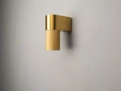 Downlight LED Außenwandleuchte Aluminium Gold Höhe 14,5cm