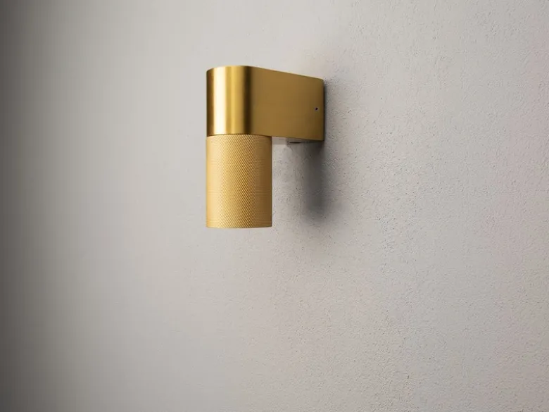 Downlight LED Außenwandleuchte Aluminium Gold Höhe 14,5cm