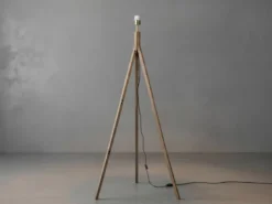 Dreibein Holz Stehlampenfuß Gestell TAL ohne Schirm, Höhe 142cm