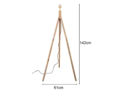 Dreibein Holz Stehlampenfuß Gestell TAL ohne Schirm, Höhe 142cm