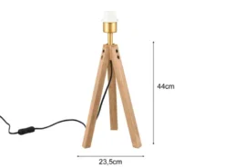 Dreibein Holz Tischlampenfuß Gestell TAL ohne Schirm, 44cm groß