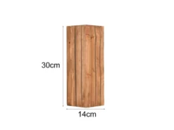 Dreieckige LED Wandleuchte mit Naturholz, Höhe 30cm