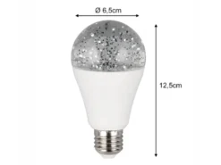 E27 Deko LED mit RGB Farbwechsel & Glitzereffekt - 2,5 Watt, Ø 6,5cm