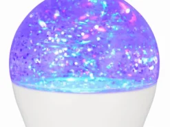 E27 Deko LED mit RGB Farbwechsel & Glitzereffekt - 2,5 Watt, Ø 6,5cm