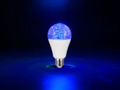 E27 Deko LED mit RGB Farbwechsel & Glitzereffekt - 2,5 Watt, Ø 6,5cm