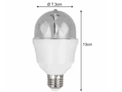 E27 Deko LED mit rotierendem RGB Farbwechsel - 3 Watt, Ø 7,3cm