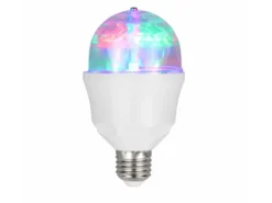 E27 Deko LED mit rotierendem RGB Farbwechsel - 3 Watt, Ø 7,3cm