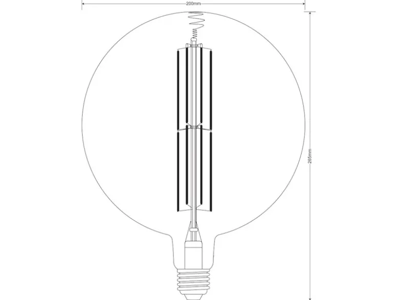 E27 Filament LED - 8 Watt, 260 Lumen warmweiß, Ø20cm - extern dimmbar