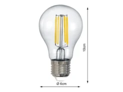E27 Filament LED - 7 Watt, 806 Lumen, Ø6cm - warmweiß Lichtfarbe einstellbar