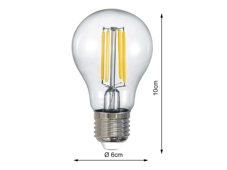E27 Filament LED - 7 Watt, 806 Lumen, Ø6cm - warmweiß Lichtfarbe einstellbar