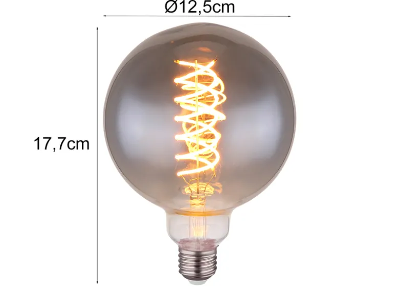E27 Filament LED - 8,5 Watt, 280 Lumen, 2000 Kelvin Ø12,5cm - extern dimmbar