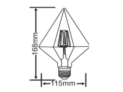 E27 Filament LED - 4 Watt, 140 Lumen, warmweiß, Ø11,5cm - nicht dimmbar, amber