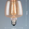 E27 Filament LED Bernsteinfarben - 4 Watt, 380 Lumen Warmweiß, Ø10,5cm