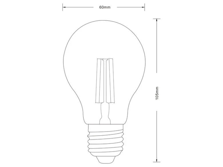E27 Filament LED 2Stk. á 4 Watt, 470 Lumen, 3000 K Warmweiß, Ø6cm- nicht dimmbar