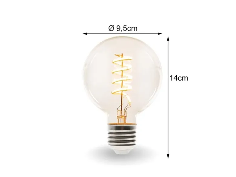 E27 LED WIFI, 6,5 Watt 555 Lumen, 2200-2700 Kelvin, Ø9,5cm, per App steuerbar