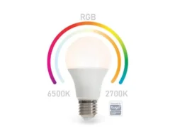 E27 LED WIFI, 8,5 Watt 806 Lumen, 2700-6500 Kelvin, RGB, Ø6cm, per App steuerbar