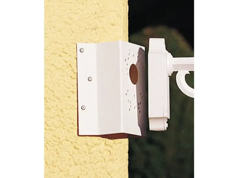 Eckbefestigung für Wandleuchten, Aluminium weiß, Höhe 19cm