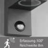 Eckige Außenwandleuchte ROYA Downlight mit Bewegungsmelder, Anthrazit Höhe 15cm