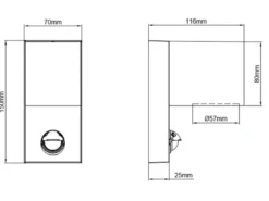 Eckige Außenwandleuchte ROYA Downlight mit Bewegungsmelder, Anthrazit Höhe 15cm