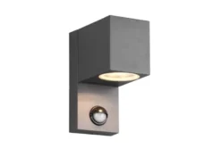 Eckige Außenwandleuchte ROYA Downlight mit Bewegungsmelder, Anthrazit Höhe 15cm
