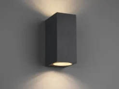 Eckige Außenwandleuchte ROYA Up and Down aus Aluminium Anthrazit, Höhe 15cm