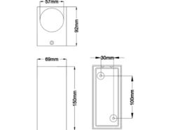 Eckige Außenwandleuchte ROYA Up and Down aus Aluminium Anthrazit, Höhe 15cm