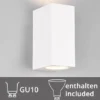 Eckige Außenwandleuchte Up and Down Weiß mit GU10 LED, Höhe 15cm