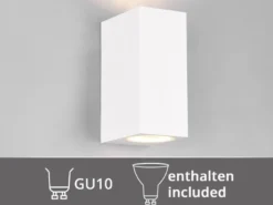 Eckige Außenwandleuchte Up and Down Weiß mit GU10 LED, Höhe 15cm