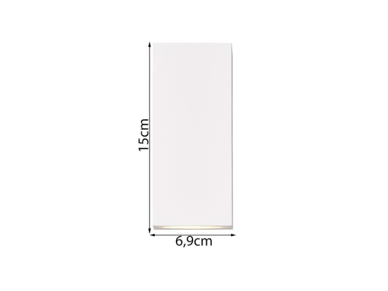 Eckige Außenwandleuchte Up and Down Weiß mit GU10 LED, Höhe 15cm