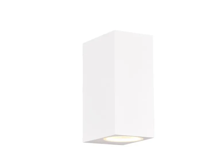 Eckige Außenwandleuchte Up and Down Weiß mit GU10 LED, Höhe 15cm